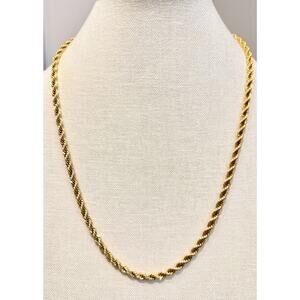 Authentic Monet Gold Tone Rope Chain Necklace 24”